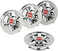 Vista 1 de Juego de 4 fundas para ruedas de carrito de golf, 8 pulgadas, color plateado, compatibles con EZGO, Club Car y Yamaha con ruedas de acero estándar
