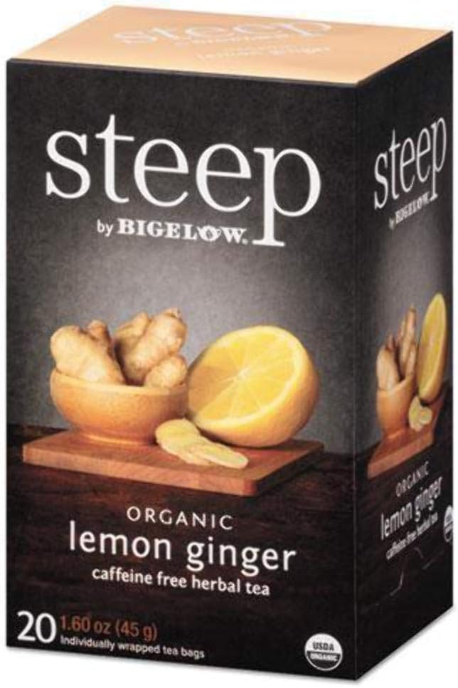 Bigelow Steep Tea, Lemon Ginger, 1.6 Oz Tea Bag, 20/box