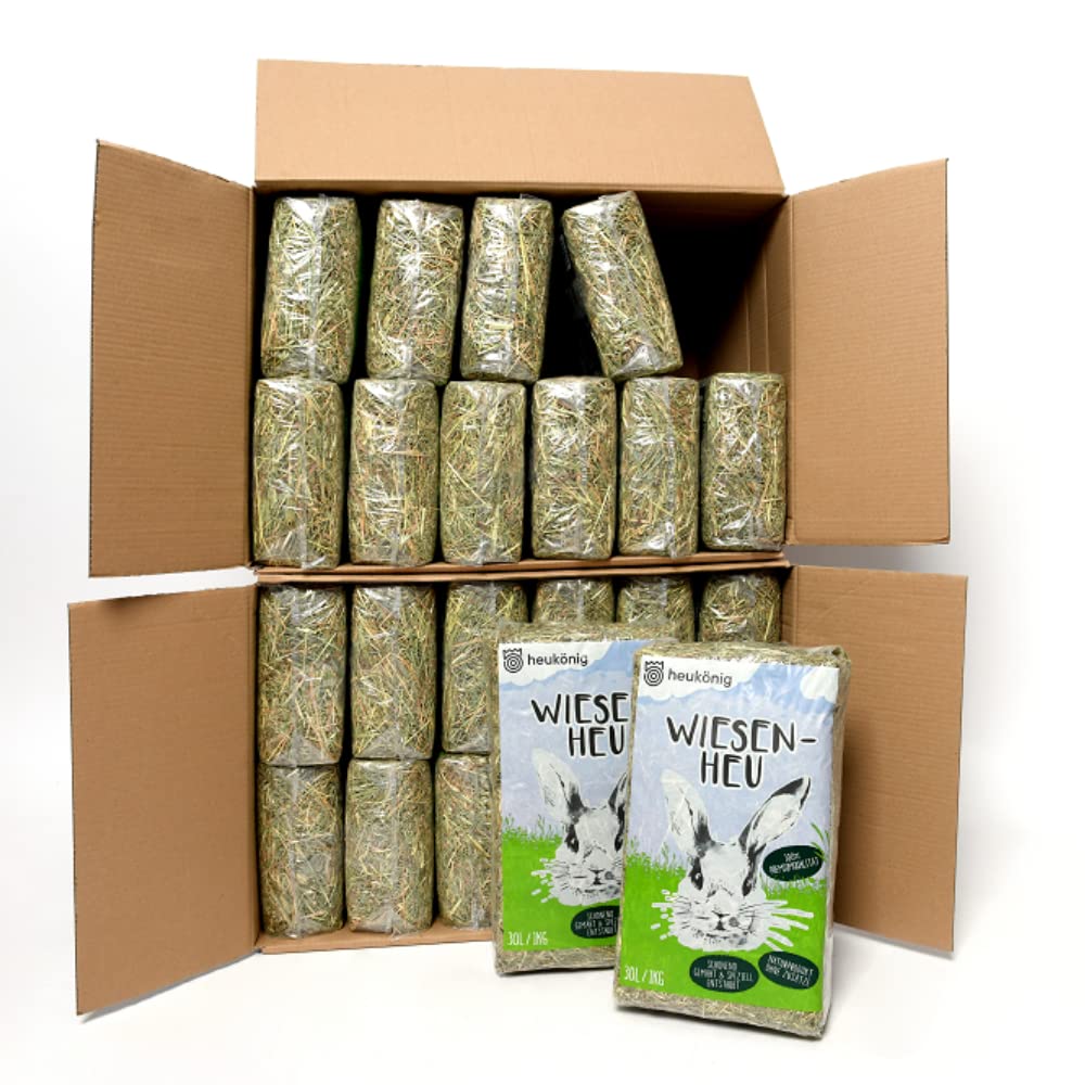 48 kg Wiesenheu in handlichen 1kg Beuteln (48kg) - Futter und Einstreu für Kleintiere