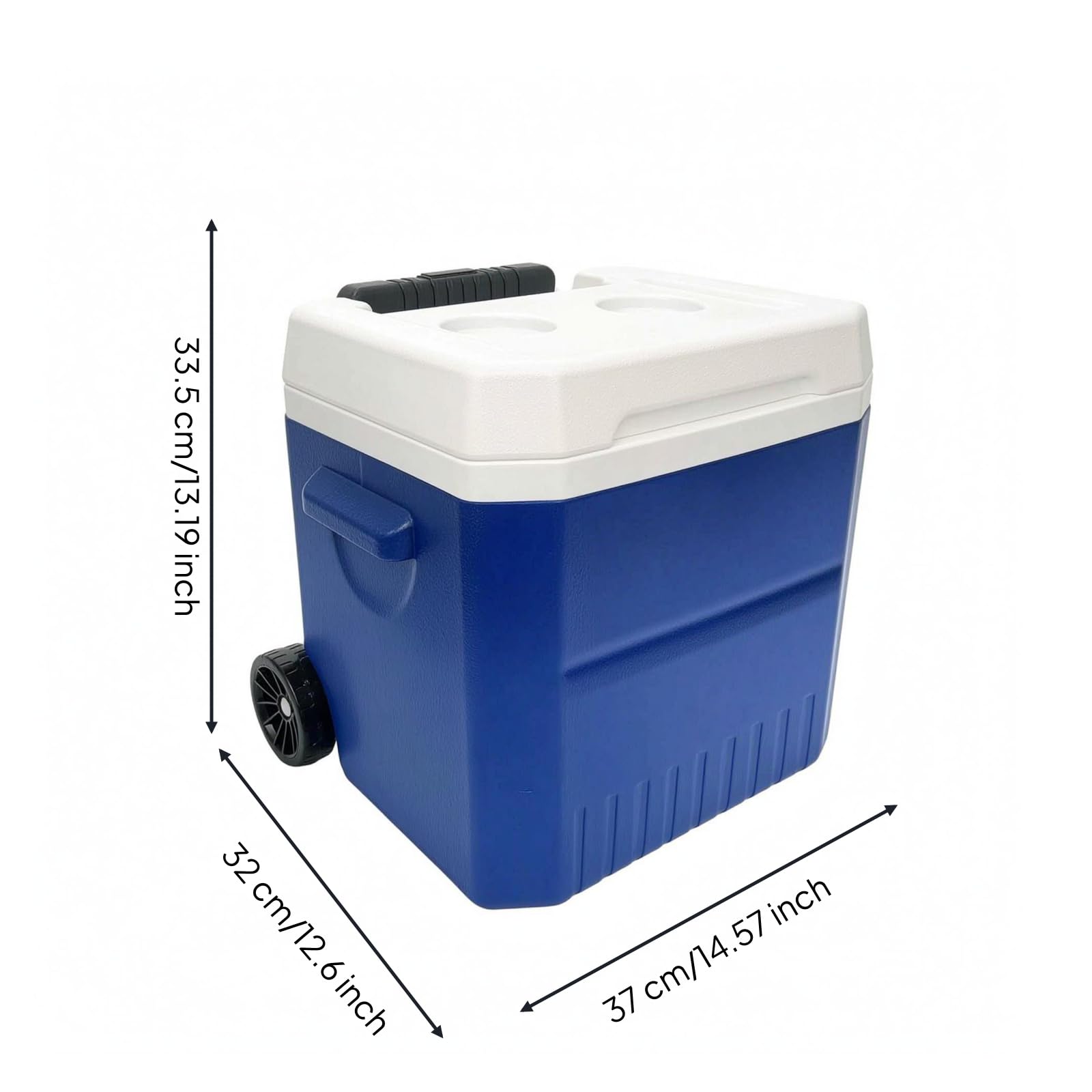 F Fityle Contenedor Aislado Portátil con Forma Cuadrada y Capacidad de 18 L Carrito Resistente para Organizar Bebidas Tapa con Portavasos Adecuado para Picnic Fiestas Camping y Excursiones, Azul