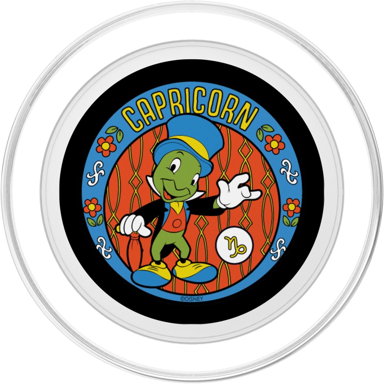 Disney Pinocchio Jiminy Cricket Zodiac Capricorn PopSockets MagSafe PopGrip for iPhone