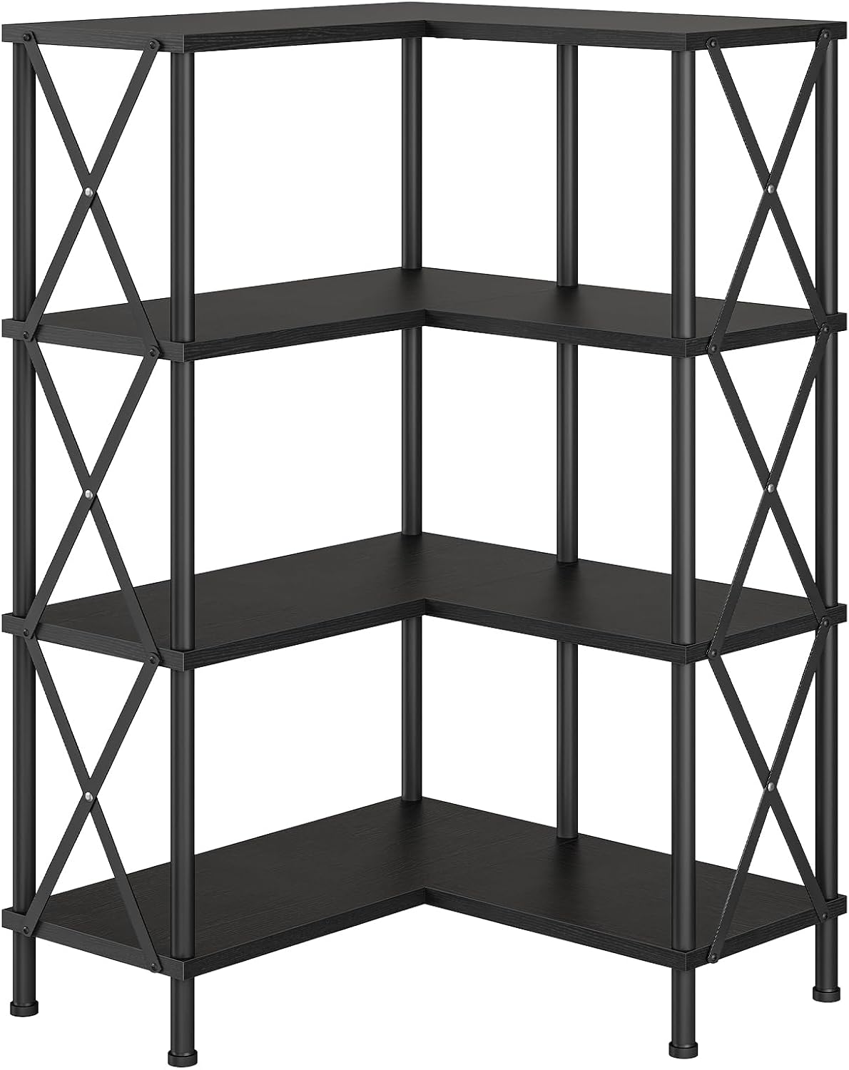 HOOBRO LED TV Stand and Corner Bookshelf Bundle, Fits TVs up to 55", Vertical Storage Rack, for Living Room, Home Office, BB123DDS01G1-BB59SJ01 image 3