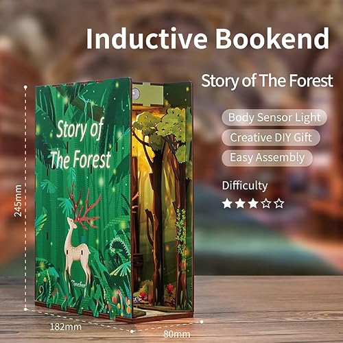 Tonecheer Island Of Love Diy Wooden Bookend, Creative Booknook, 3D Puzzle Decorative Bookshelf Insert Diorama Kit With Led Light And Body Sensor #TOP2
