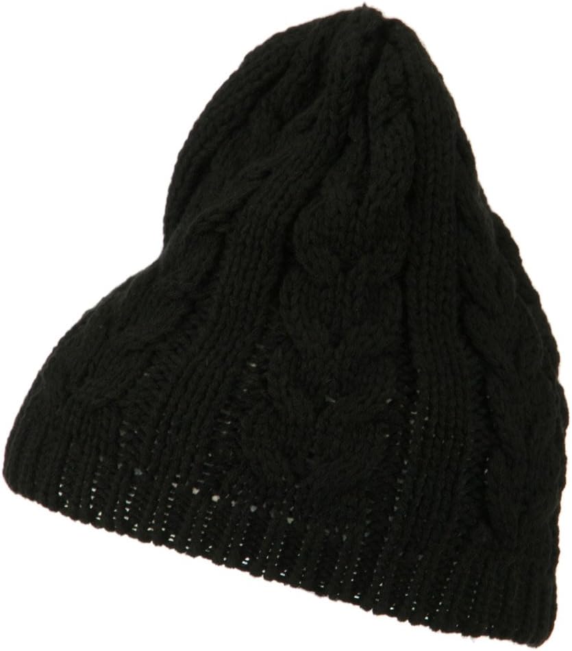Jeanne Simmons Acrylic Cable Design Beanie Hat - Black