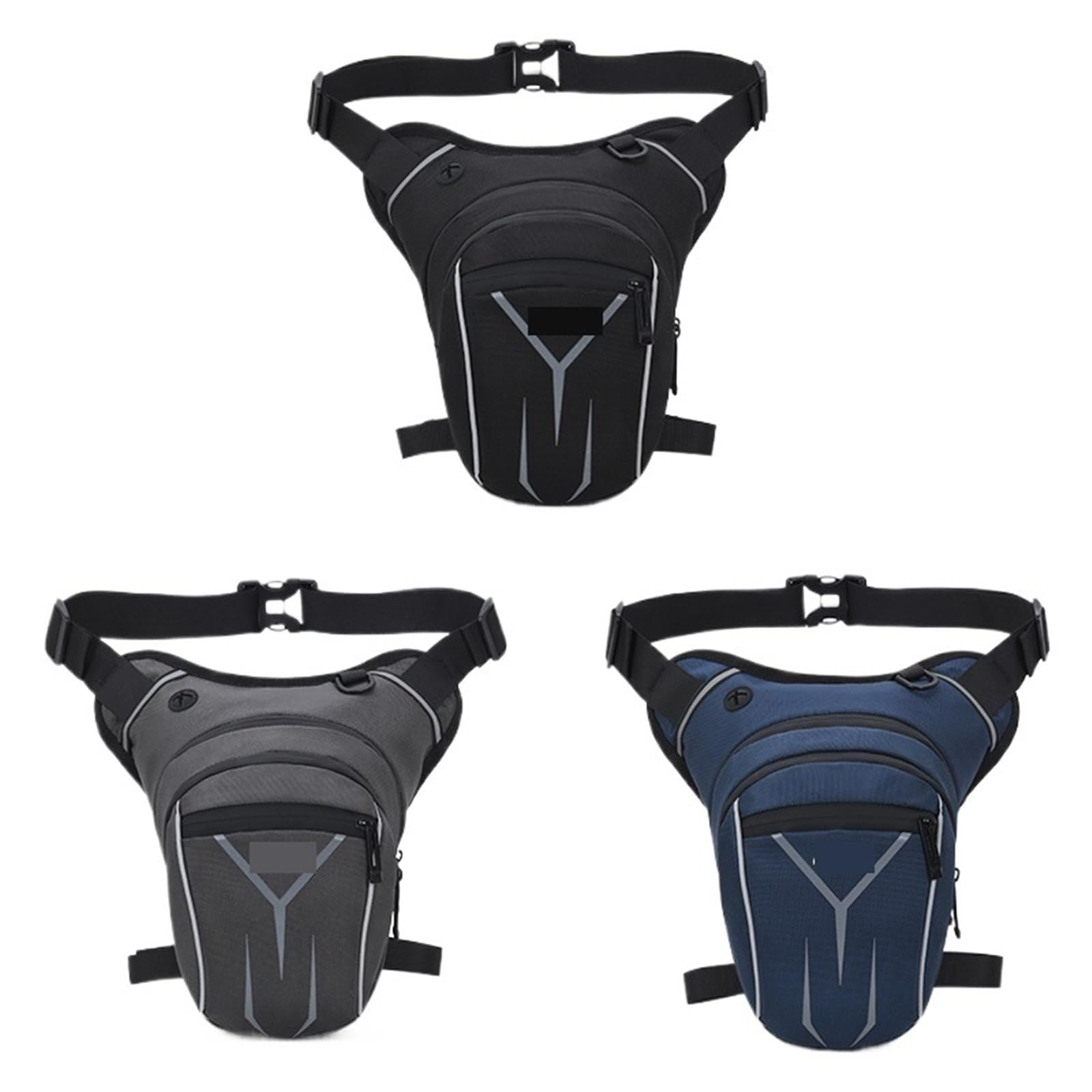 Bolsa Pierna Moto Riñonera for Motocicleta, Tipo cinturón, for teléfono Masculino(Black)