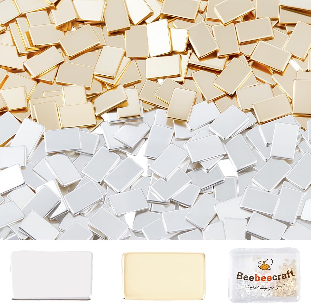 Beebeecraft 1 Box 500Pcs Gilded Solder for Jewelry Making 24K Gold Plated Brass 3x2mm Chip Solder Tiny Rectangle Low Temp for DIY Jewelry Soldering Repair Projects