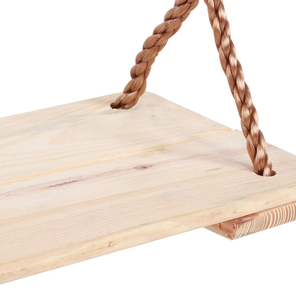 Piastra Altalena in Legno per Adulti e Bambini – Altalena in Legno di Pino con Corda da 300 Kg – Accessorio per Interni Ed Esterni (L)