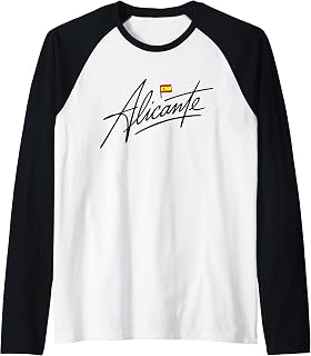 Alicante City Spain Flag Tourist Travel Minimalist Raglan Baseball Tee