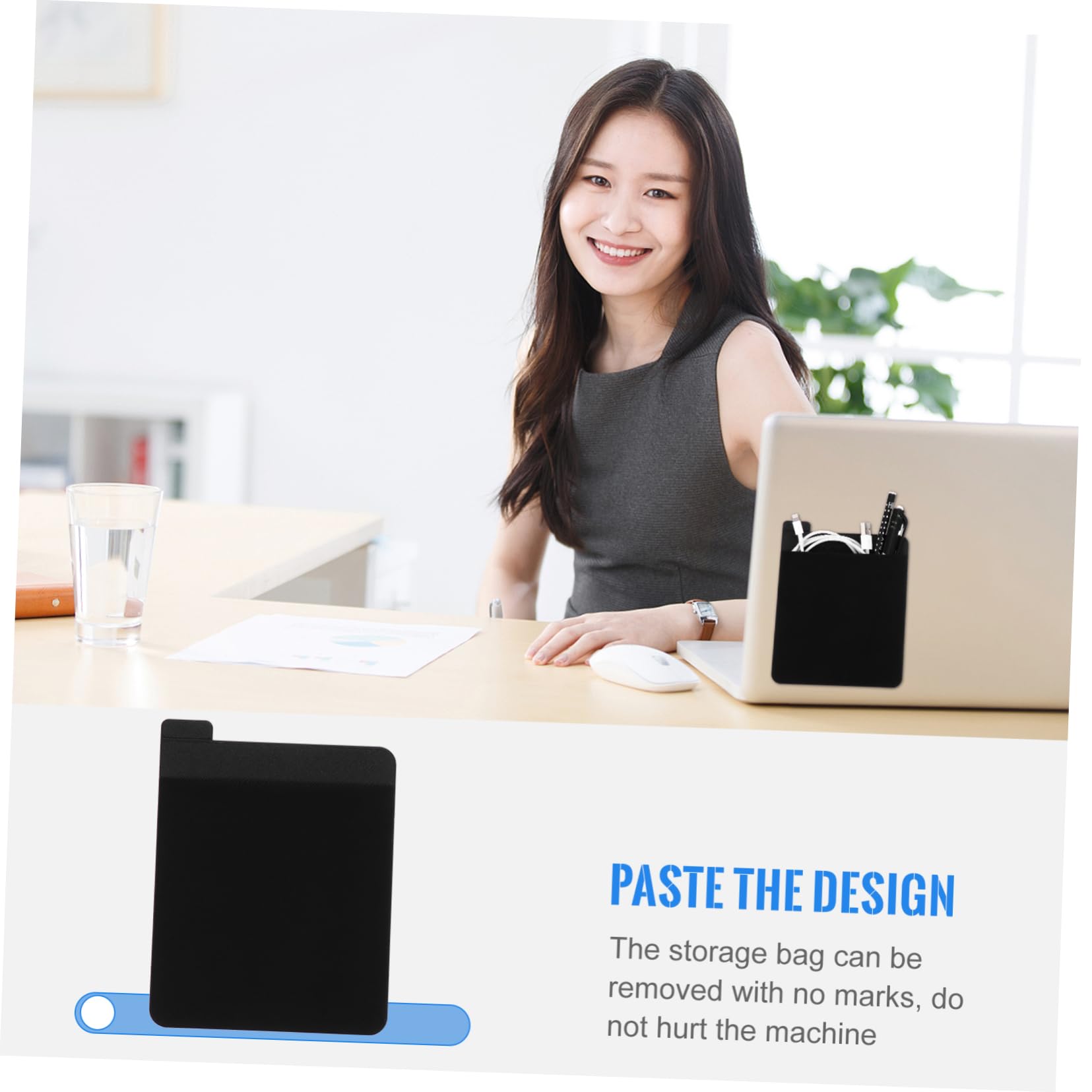 SHINEOFI Borsa Adesiva Per Laptop e Tablet Realizzata in Pelle Buona Qualità Elastico Per Contenere Accessori Come Mouse Wireless Custodie Per Disco Rigido Esterno e Borse Per Cuffie