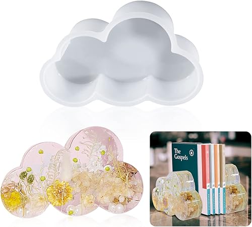 Zayookey Moldes de resina grandes en forma de nube, moldes de silicona, molde de espécimen, molde de fundición de resina epoxi para organizar