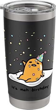 Gudetama the Lazy Egg Its Meh my Birthday Confetti Party Stainless Steel Insulated Tumbler
