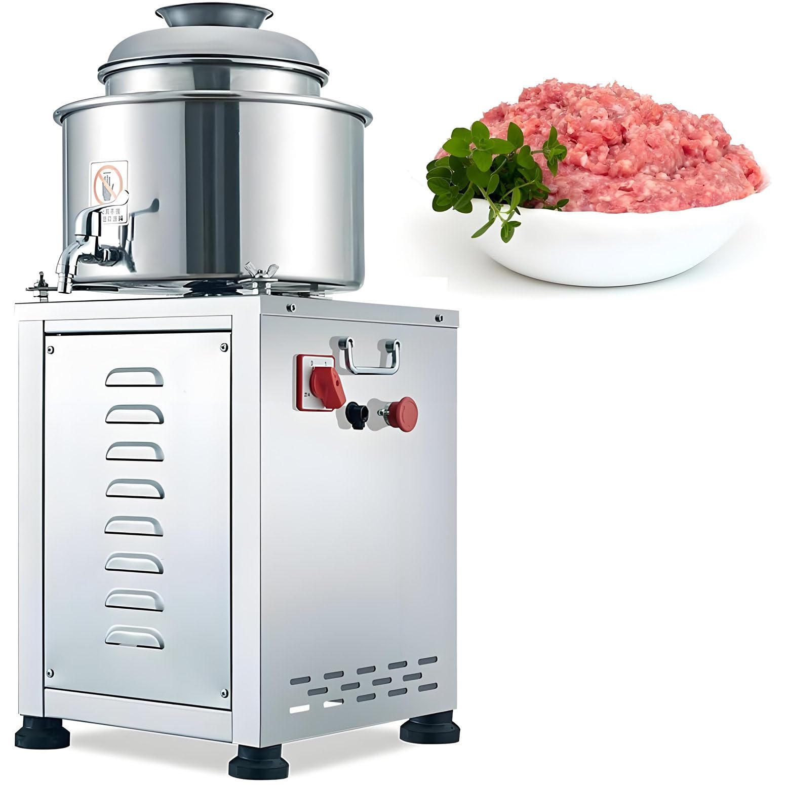YXYLJOZ Commercial Meatball Beater Machine, 1500W Stainless Steel Meat Puree Beating Machine, 2800RPM Electric Meatball Mincer Maker for Meat or Fish Stuffing, 1-2.5kg/Time