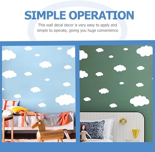 Miniatura 8 de Nubes blancas para decoración de pared de techo, calcomanías de pared de nubes extraíbles, calcomanías de pared para guardería, dormitorio, sala de