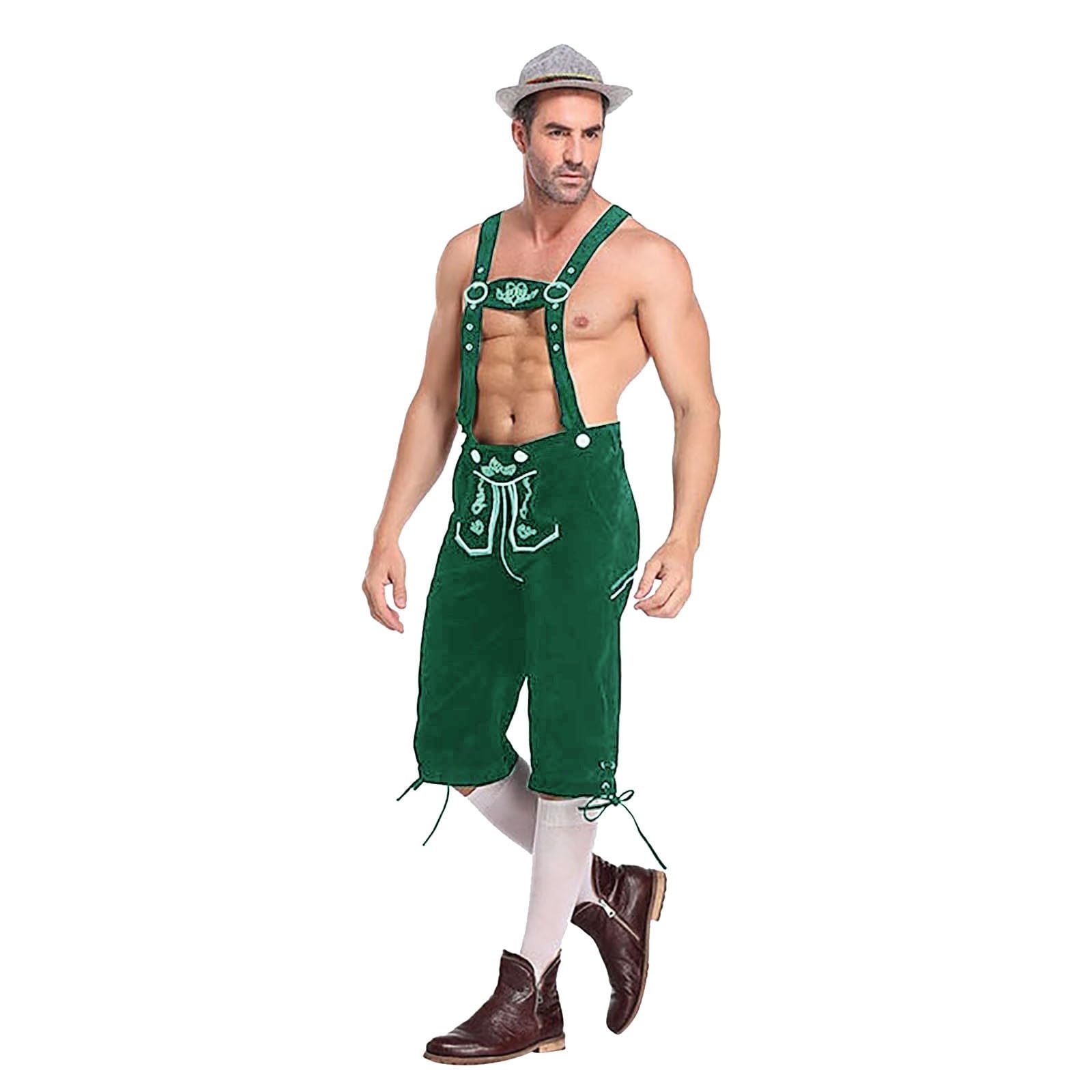 Costume Bavarois Lederhose Court Avec Bretelles - Tenue Oktoberfest En Suède