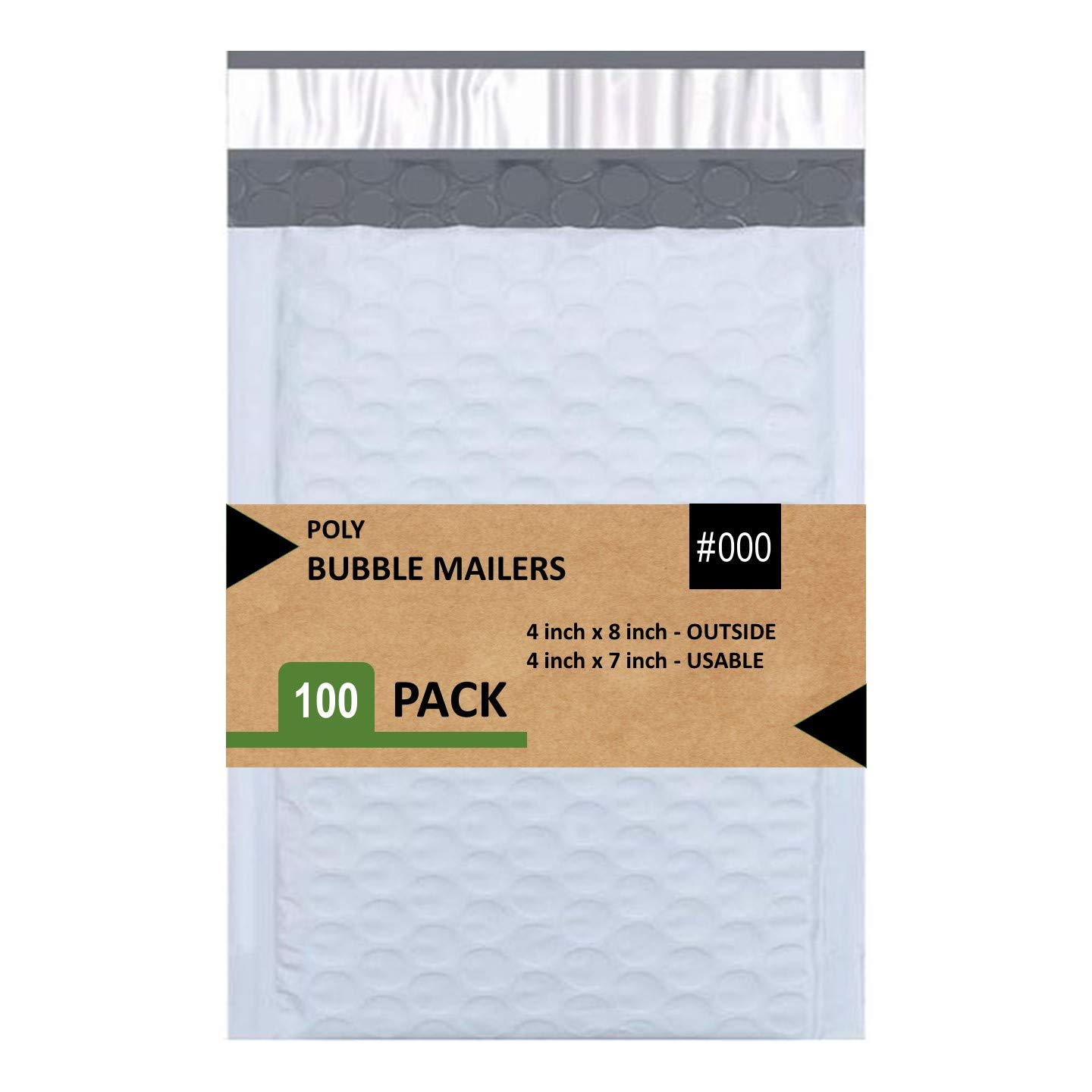 Sales4Less #000 Poly Bubble Mailers 4X8 Inches Padded Envelope Mailer Waterproof Pack of 100
