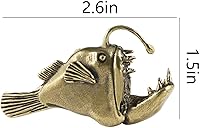 Vista 7 de SnowOwl Lamp Fish Sculpture Solid Metal Insect Ornament Mini Brass Animal Figurine Statue for Home Office Garden Desktop Decor (Bronze-1)