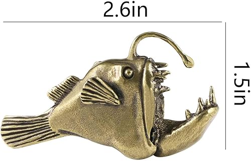 Miniatura 7 de SnowOwl Lámpara de escultura de pez, adorno de insectos de metal sólido, mini estatua de animales de latón para decoración de escritorio en casa,