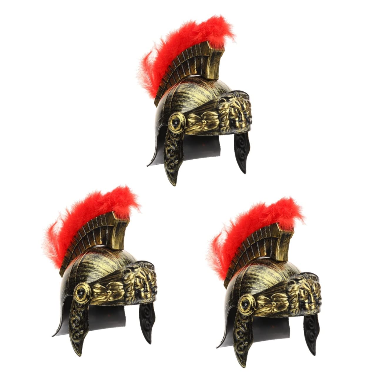 3pcs Ancient Roman Hat Adults Roman Helmet Viking Helmet Men Gladiator Helmet Gladiator Costume Men Roman Costume Roman Soldier Costume Adults Roman Costume Golden