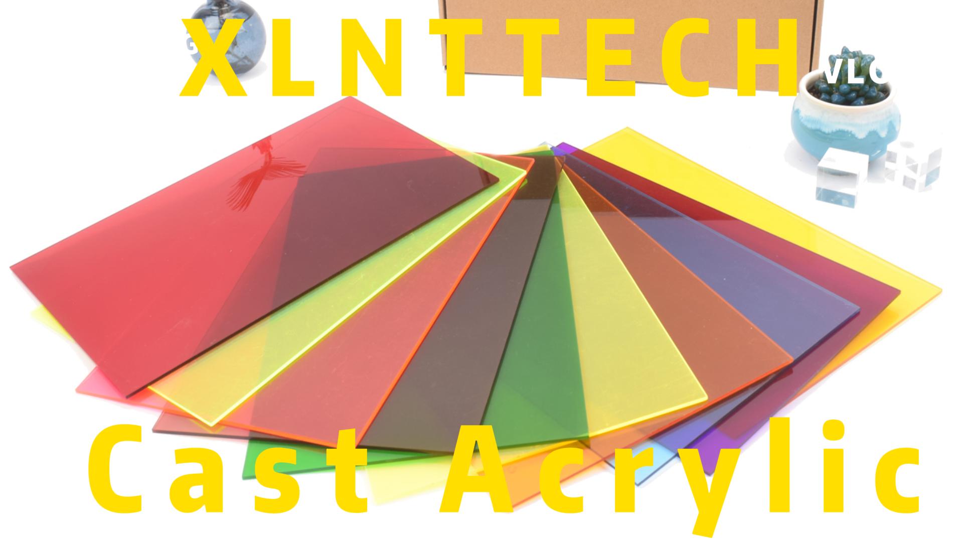 Image of Colored Acrylic Sheets 8x12 - 10 Colors 10 Pcs, 1 /8 inch Transparent Cast Acrylic for Laser Cutting Engraving | Glowforge Pro /Plus xTool P2 K40 CO₂ Compatible | DIY Signs Keychains Cake Toppers