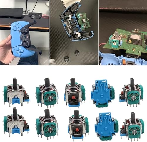 Miniatura 4 de 10 piezas de repuesto para controlador de joystick analógico, compatible con PS4, PlayStation 4, azul