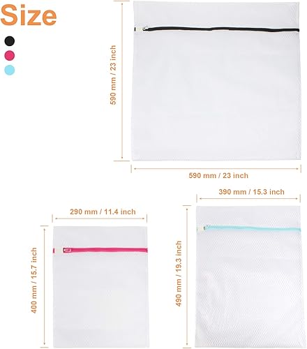 Miniatura 2 de Sihuuu Bolsas de lavandería de malla para ropa delicada con cremallera premium, bolsa de almacenamiento de viaje, bolsas de lavado de ropa para