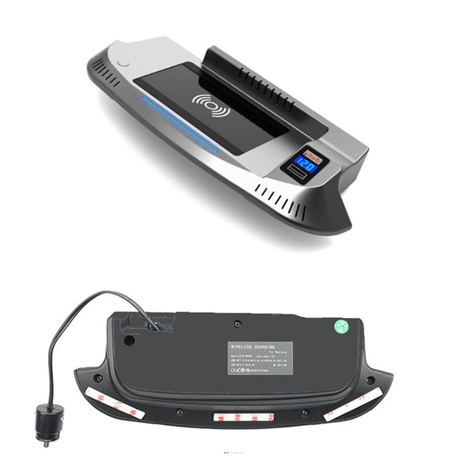Wivplex Supporto for caricabatterie wireless rapido for auto da 15 W, pannello di ricarica QI for, tappetino for telefono, Ford, for Mustang, 2015-2020 Caricabatterie wireless per auto