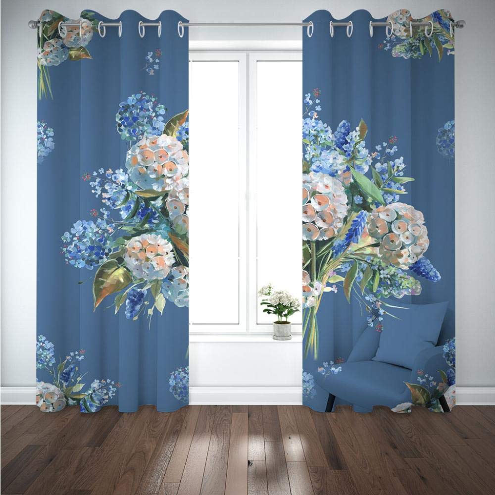 Tende Oscuranti Leeva Con Stampa Di Piante - 2 Pannelli 132x248 Cm, Verde, Termiche, 85% Oscuramento, Con Fermacorde Inclusi - Per Soggiorno E Camera Da Letto