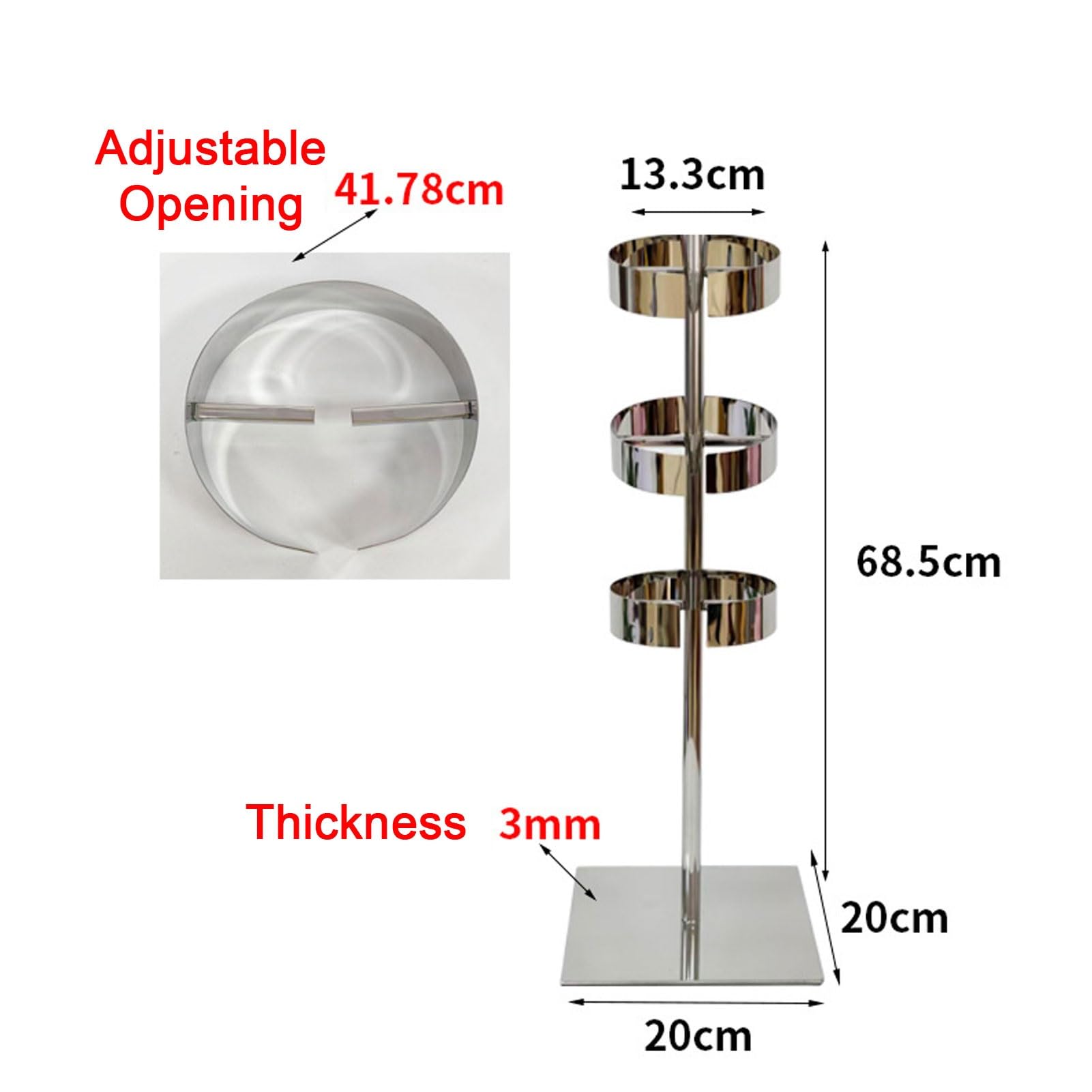 Espositore Per Colletti Di Camicie, Espositore Per Colletti In Acciaio Inossidabile Commerciale A 3/4/5 Livelli, Appendiabiti In Metallo Per Negozio Di Abbigliamento(Gold,3 Layer)