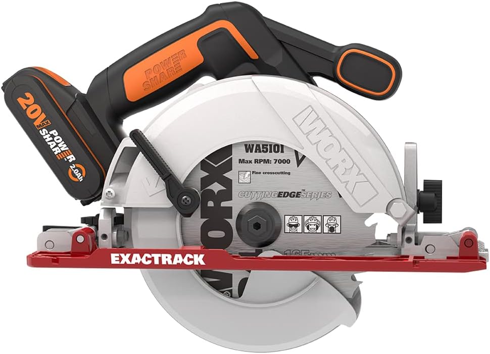 Scie Circulaire Compacte WORX WX527.2 20V - Avec Batterie 2Ah Et Chargeur Rapide