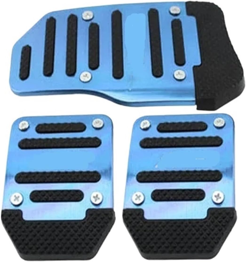 Brake Pedal Universal Aluminum Transmission Car Pedal Cover Non-Slip Tools car Foot Pads(Manual Blue Set)
