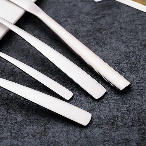 Miniatura 2 de Juego de cubiertos para 10 cubiertos modernos de acero inoxidable de alta calidad 40 piezas incluye cuchillos tenedores y cucharas para el hogar