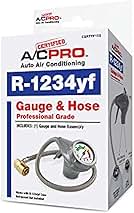 InterDynamics Certified AC Pro Car Air Conditioner R1234YF Refrigerant Gauge and Hose, Reusable AC Recharge Kit, 72 in