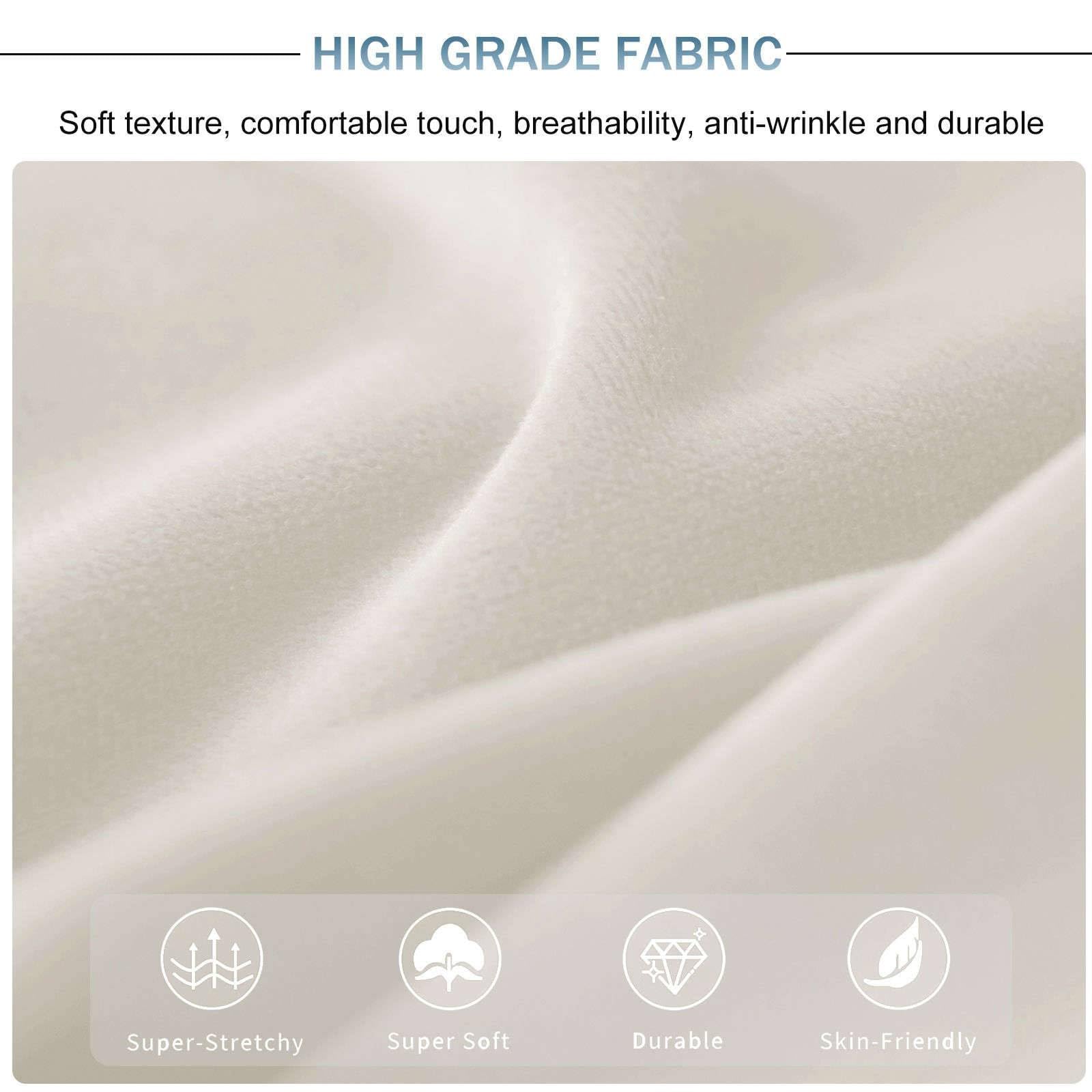 Set di 6 coprisedie in velluto elasticizzato per sedie da pranzo, rimovibili, con fondo elastico, design curvo sul retro, lavabile, bianco, per decorare la casa