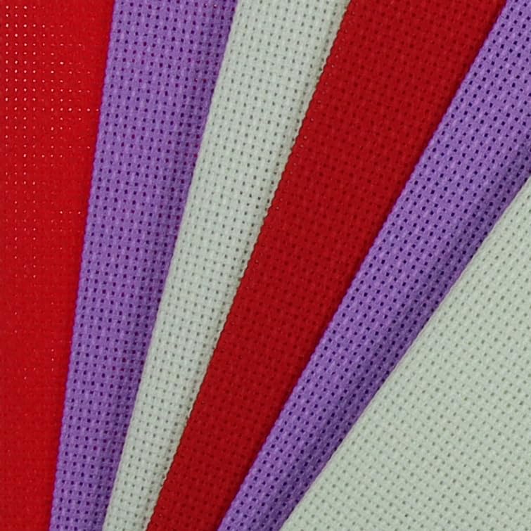 Image of KCS 4 /6 pc of 12 inch x 18 inch(30cmx45cm) 18CT Counted Cotton Aida Cloth Cross Stitch Fabric (6 pc, Light Green+Lavender+Red)