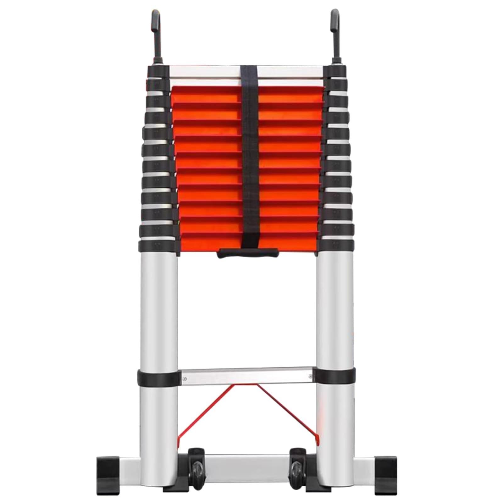 loft Stairs Aluminum Telescopic Ladder Multi Purpose Extension Ladder with Stabilizer Bar with Wheels 330lbs Capacity(6.2m)