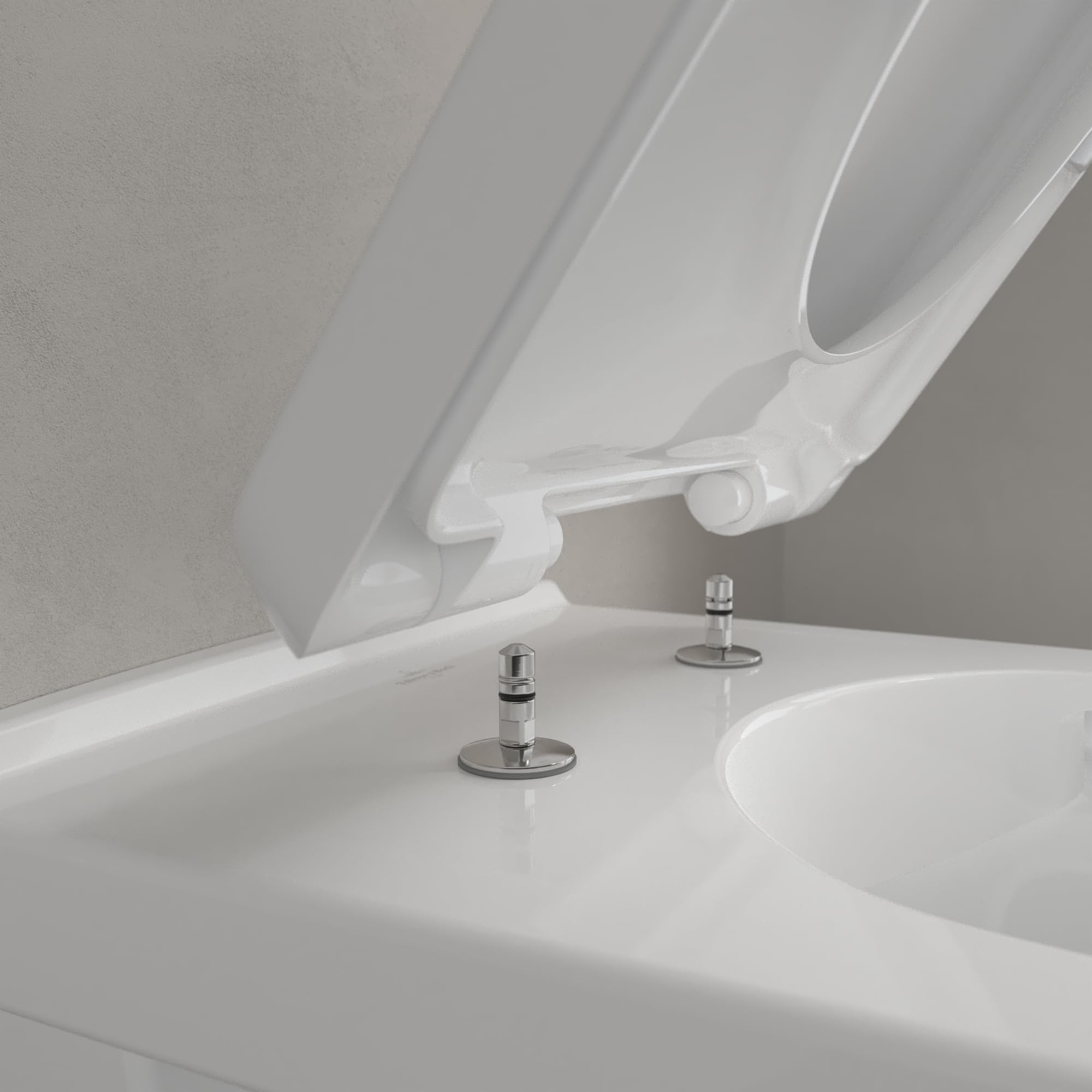 Conjunto de inodoro Villeroy & Boch O.novo – Blanco Alpin CeramicPlus | Set inodoro suspendido sin brida de salida directa y asiento con caída amortiguada, ahorro de agua
