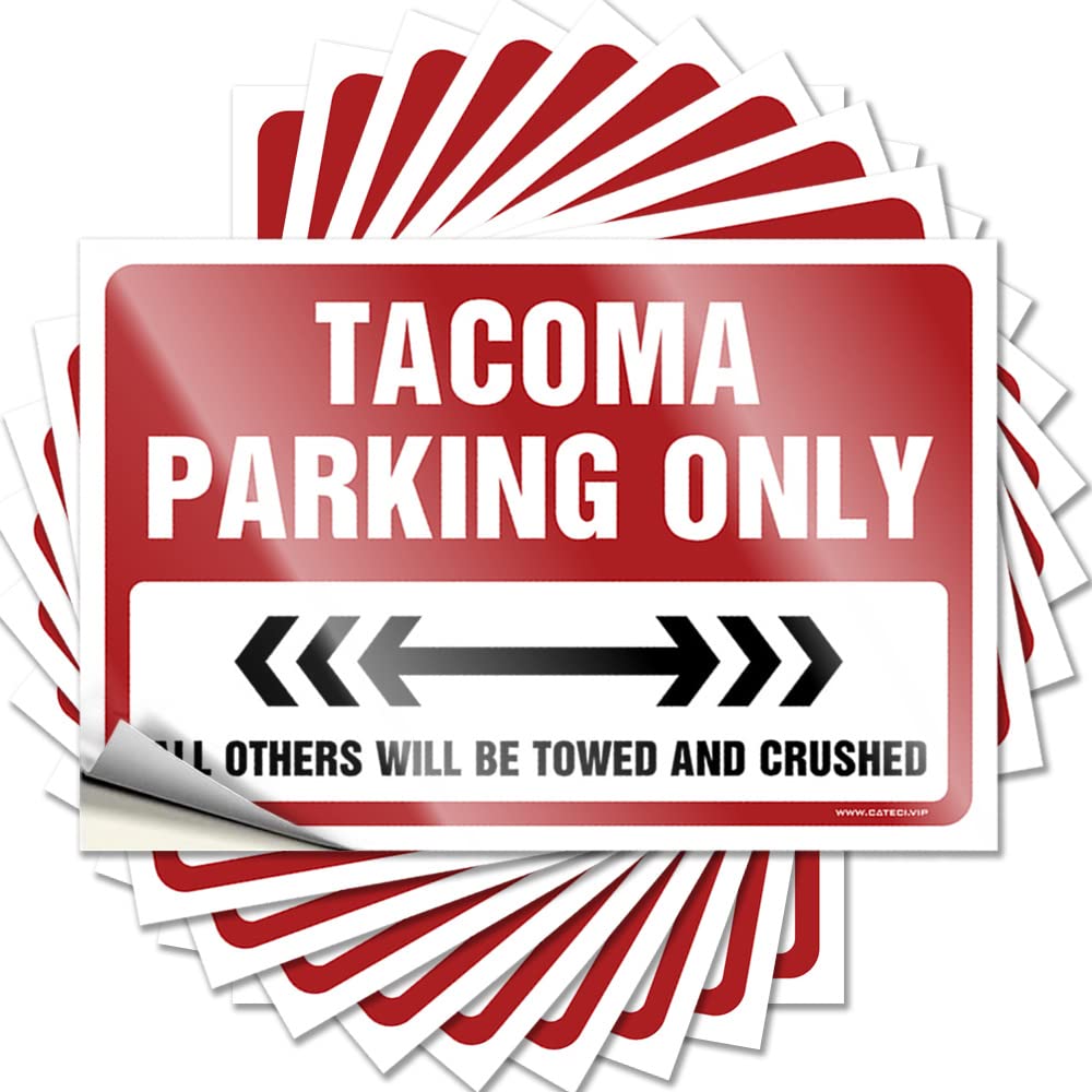 Tacoma Parking Only Decal Farmhouse | Motivational Helmet Removable Decal Pack(12X18CM)