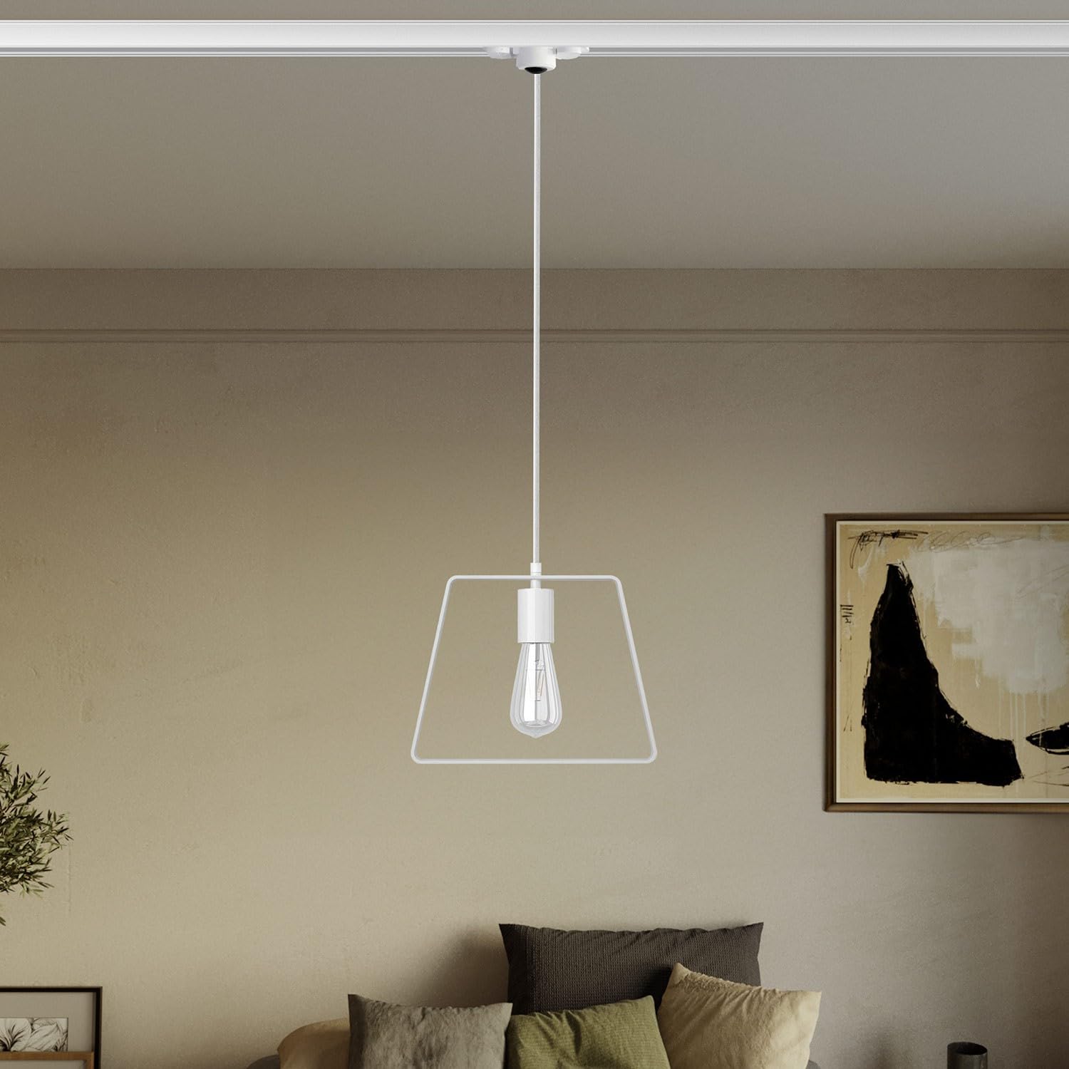 creative cables - Lampada a sospensione con paralume Duedì Base per binari -lampadina inclusa