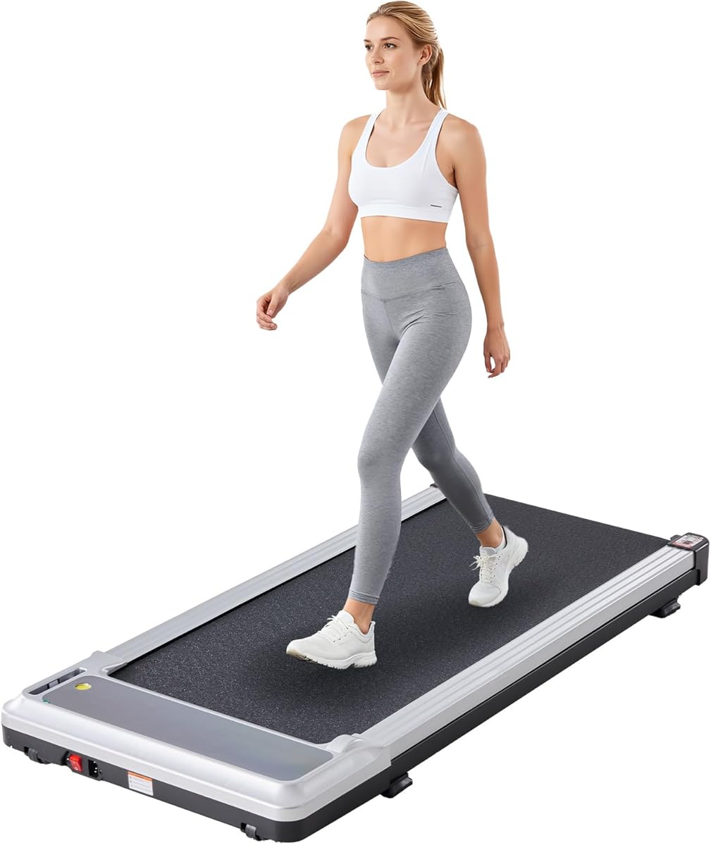 Sweetcrispy Compact Treadmill for Small Spaces, Quiet Under-Desk Walking Pad, Slim & Portable Design for Home Office Workouts, Easy to Store, Ideal for Apartments and Work-from-Home Fitness