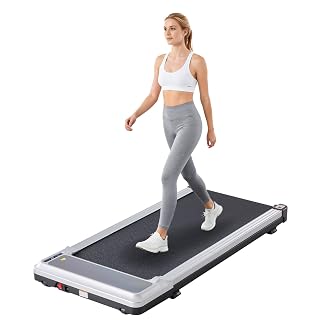 Sweetcrispy Compact Treadmill for Small Spaces, Quiet Under-Desk Walking Pad, Slim & Portable Design for Home Office Workouts, Easy to Store, Ideal for Apartments and Work-from-Home Fitness - Amazon product rated Grade A