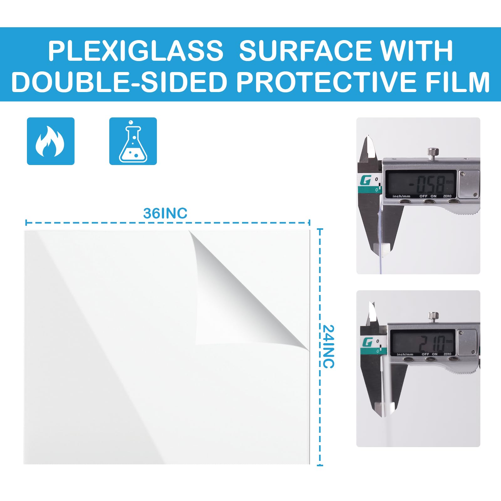 Clear Plexiglass Sheets - 3 Pack 1/4 Inch -7