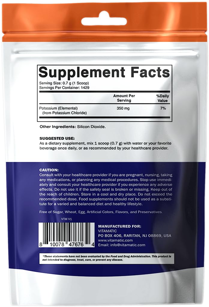 Vitamatic Potassium Chloride Powder – 1 Kg (2.2 lb) – Pure, No Fillers, Non-GMO, Gluten Free — Amazon image 9