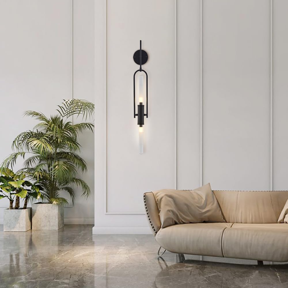 Applique da Parete, Illuminazione Industriale, Lampada Moderna con Cablaggio Fisso e Paralume in Vetro scanalato, lampade per Soggiorno, Arredamento per la casa, luci da Bagno G9