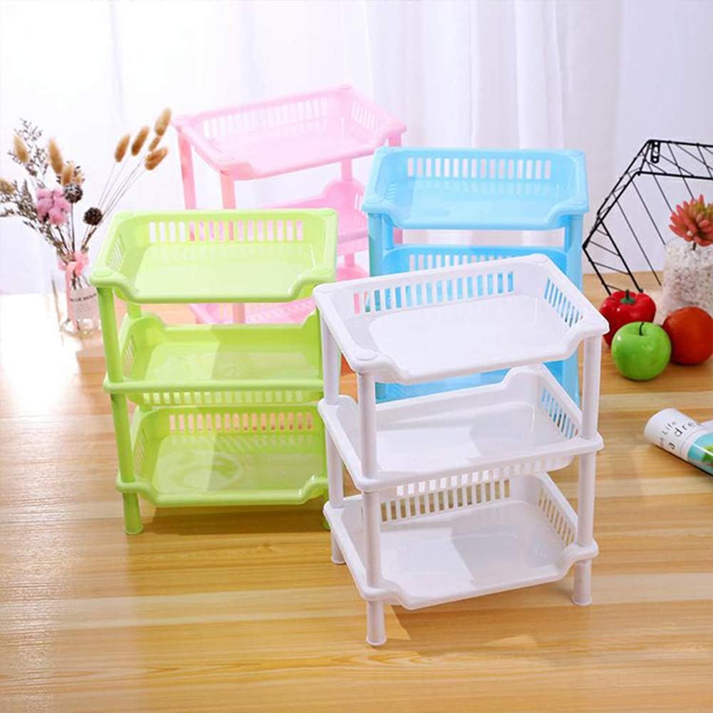 Home Storage Shelf, 3 Layer Square Triangular Corner Bathroom Storage Rack Toiletry Holder Organizer - Blue