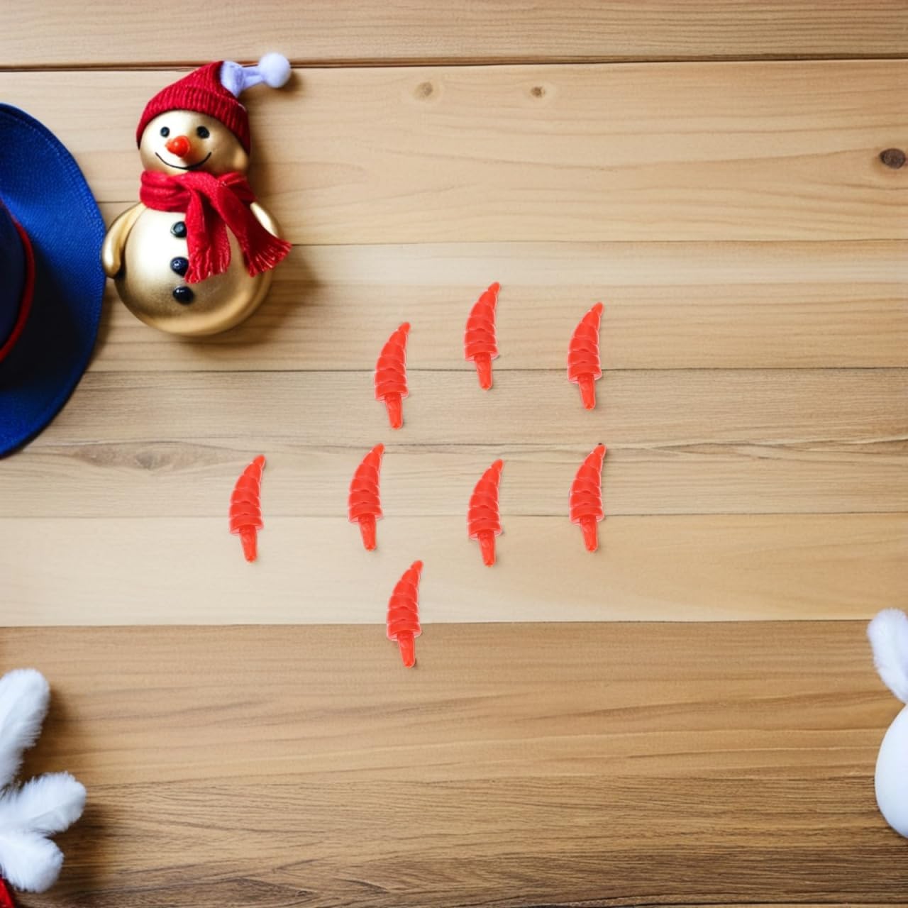 Operitacx 200pcs Snowman Nose Findings for Crafts, Carrot Nose for Snowmen Christmas Craft Decoration 9x22mm