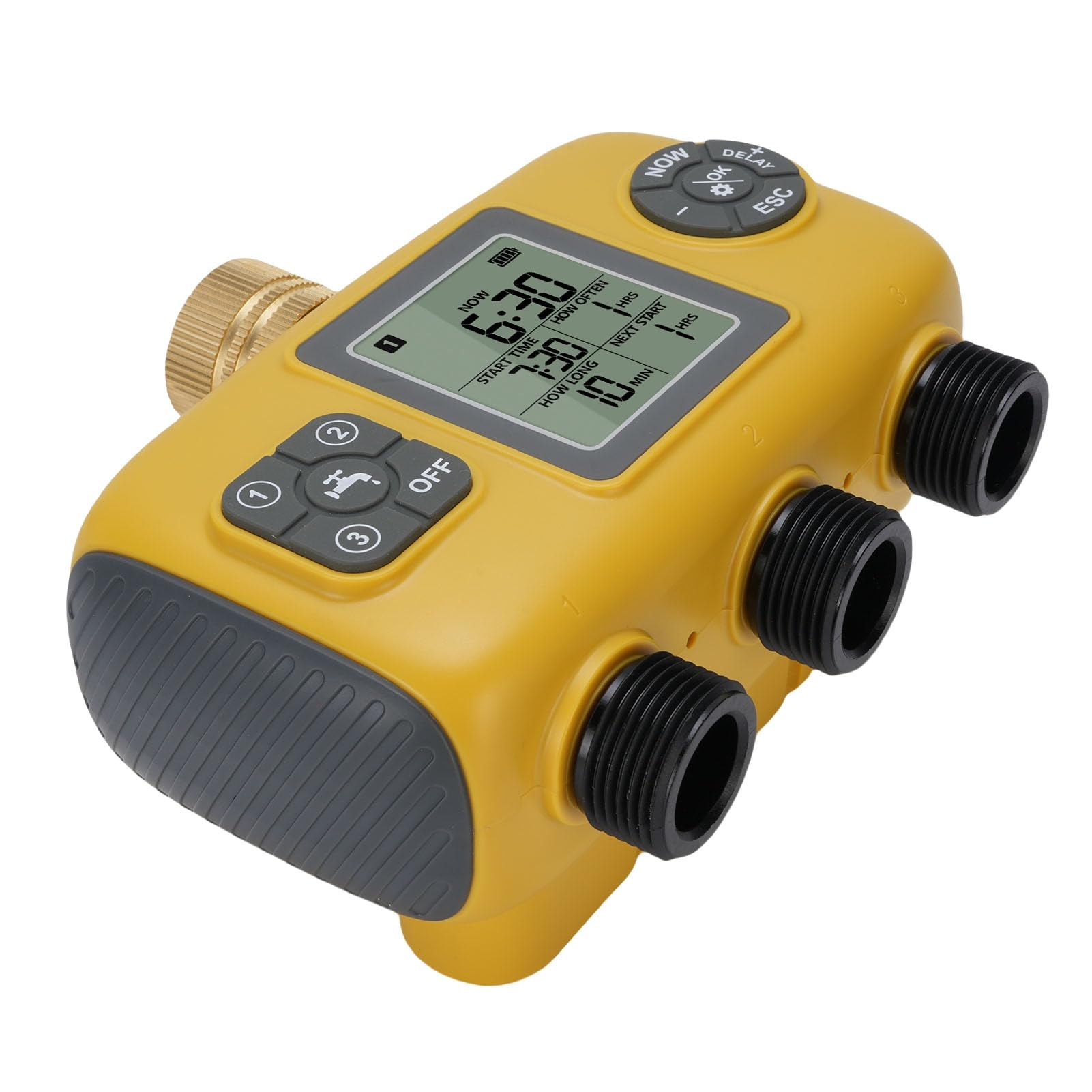 Fabater Temporizador de Aspersor Programable de 3 Salidas con Flujo de Agua Constante para Jardín, Material ABS