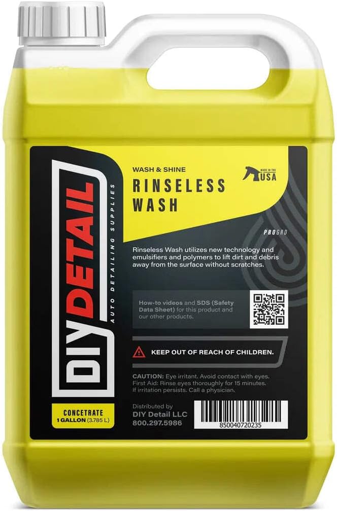 diy detail Rinseless Wash V2 – Waterless Car Wash, Rinseless Soap Alternative | Streak-Free Auto Detailing Solution | Safe for PPF, Ceramic Coating, All Vehicle Surface | 128oz Gallon