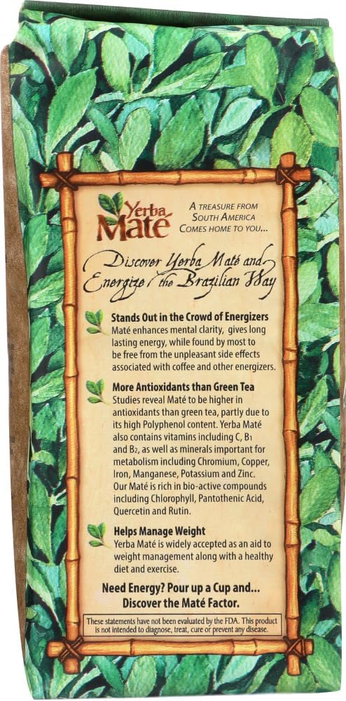 Certified Organic Yerba Mate - Original Fresh Green 12 oz. loose tea - (Pack of 3)