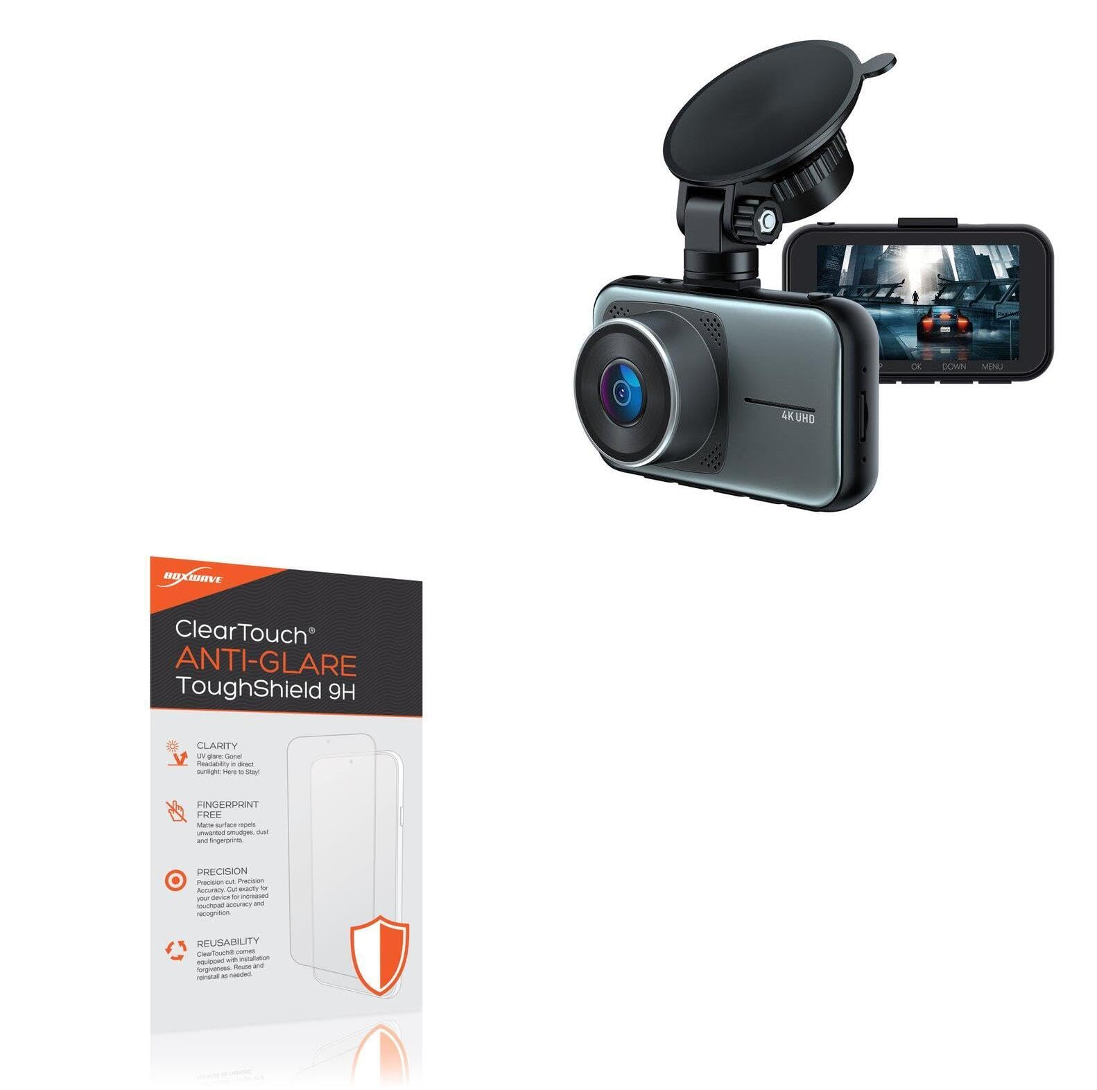 BoxWave Screen Protector Compatible with CamPark C200 (3 in) - ClearTouch Anti-Glare ToughShield 9H (2-Pack), Anti-Glare 9H Tough Flexible Film Screen Protector