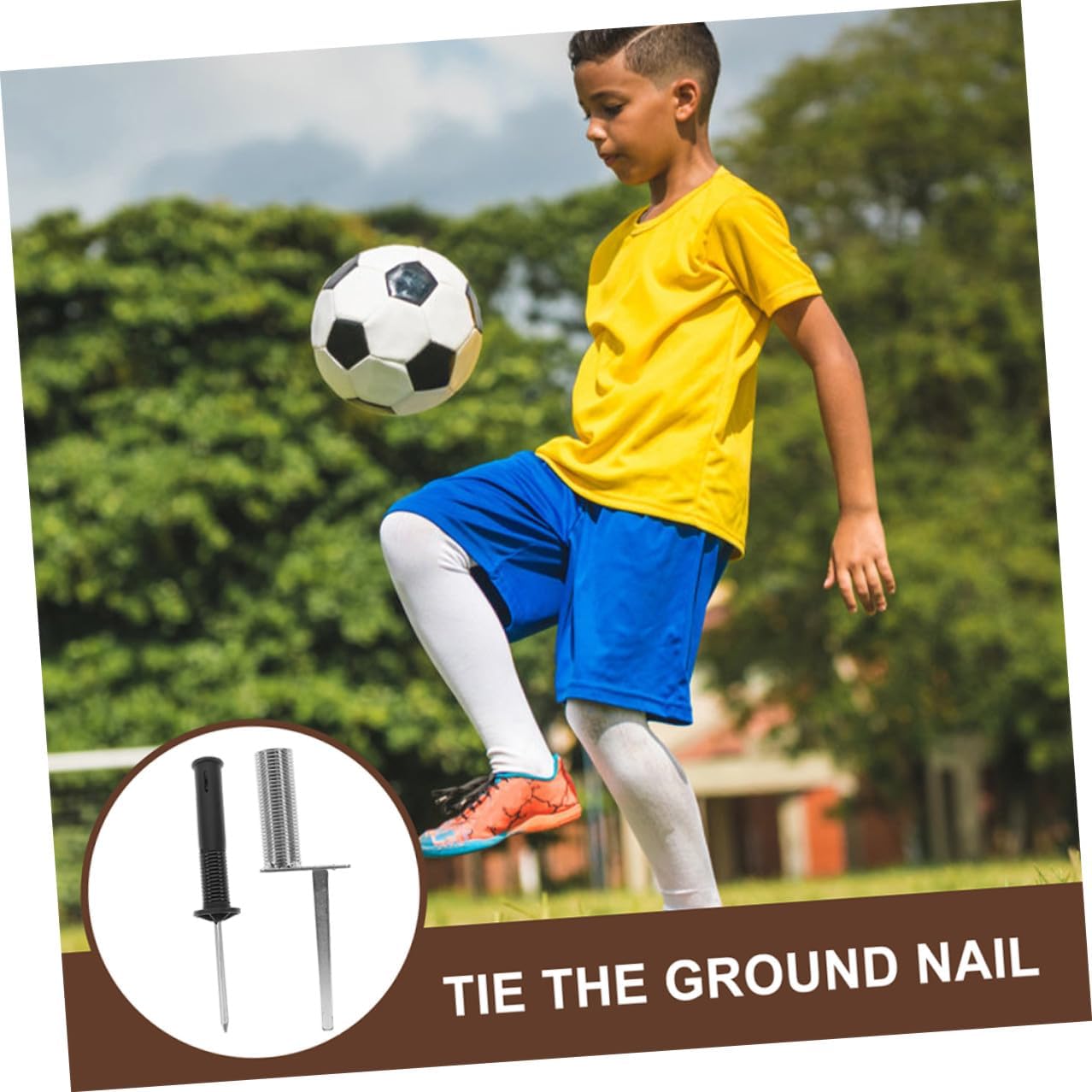 Kichvoe 4pcs Soccer Training Stake Set with Spring-Loaded Metal and Black Base, Corner Flag Ground Stakes for Soccer Field Marking and Agility Training Equipment